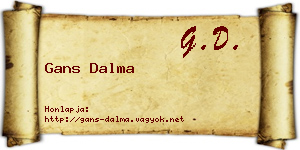 Gans Dalma névjegykártya
